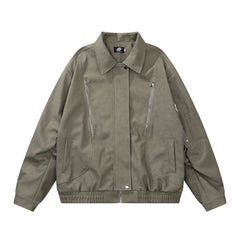 American Retro Motorcycle Clothing Leather Coat