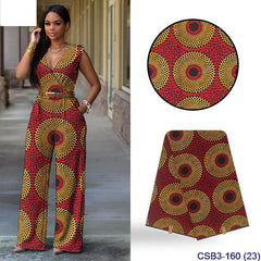 Cotton African Indian Printed Geometric Waxed Fabric
