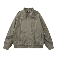American Retro Motorcycle Clothing Leather Coat