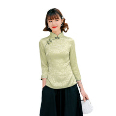 Spring and summer new slim cheongsam short improved four side elastic cheongsam girls' performance top suit in the Republic of China