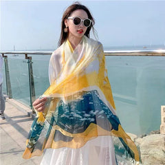 Yourou China Rose Printed Scarf
