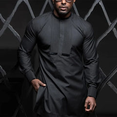 African Men's Native Disigner Clothing Tunic Ethnic Style 2pcs Dashiki Pants Sets Traditional Outfit Kaftan
