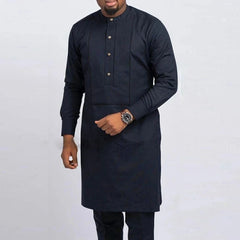 African Men's Native Disigner Clothing Tunic Ethnic Style 2pcs Dashiki Pants Sets Traditional Outfit Kaftan