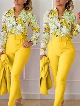  Unique Glamor Style Ladies Fashion 2PC V Neck Floral Set – Elegant, trendy, and comfortable floral outfit for any occasion