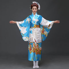 Fashion National Trends Women Sexy Kimono Yukata With Obi Novelty Evening Dress Japanese Cosplay Costume Floral One Size