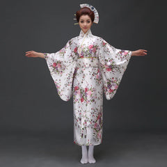 Fashion National Trends Women Sexy Kimono Yukata With Obi Novelty Evening Dress Japanese Cosplay Costume Floral One Size