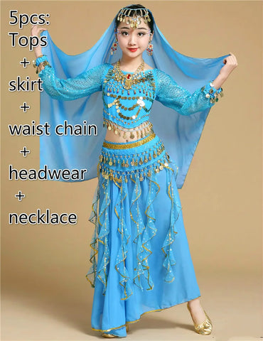 Belly Dance Dancer Clothes Bollywood Indian Dance Costumes for Kids Child Sexy Belly Dance Clothing Oriental Dance for Stage