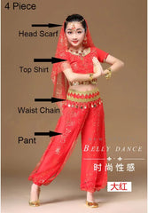 Oriental Dance Costumes Girls Egypt Kid Belly Dance Costumes Set Egyptian Bollywood Indian Belly Dancing Clothing India 3 Color