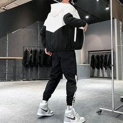 2025 Men Tracksuit Casual Joggers Hooded Sportswear Jackets And Pants 2 Piece Sets Hip Hop Running Sports Suit