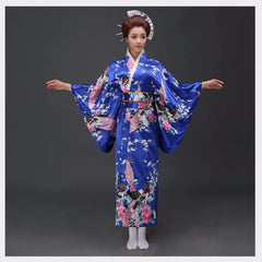 Fashion National Trends Women Sexy Kimono Yukata With Obi Novelty Evening Dress Japanese Cosplay Costume Floral One Size
