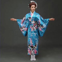 Fashion National Trends Women Sexy Kimono Yukata With Obi Novelty Evening Dress Japanese Cosplay Costume Floral One Size