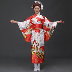 Fashion National Trends Women Sexy Kimono Yukata With Obi Novelty Evening Dress Japanese Cosplay Costume Floral One Size