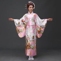 Fashion National Trends Women Sexy Kimono Yukata With Obi Novelty Evening Dress Japanese Cosplay Costume Floral One Size