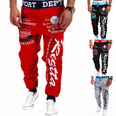 Men's Joggers Elastic Waist Pants Graphic Prints Casual Wear Hip Hop
