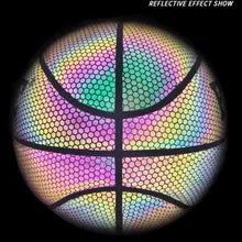 Reflective Rainbow Color Glow Youth Kids Basketball