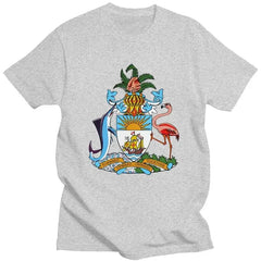 Graphic Tee Short Sleeved T-shirt Slim Fit Clothing Gift Sweatshirt Coat Of Arms Of The Bahamas T Shirt Men Pure Cotton Tshirt