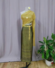 Thailand Summner One Shoulder Dai Red Starlight Asian Traditional Dresses