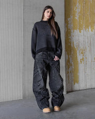 Baggy Jeans Men Y2k Hip Hop Retro Oversized Embroidery Pants Harajuku Gothic Wide Leg Streetwear