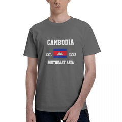 100% Cotton Cambodia Cambodian Flag t shirts Men Casual tshirts Women Clothing T-Shirts Tops Tees S-6XL Gift