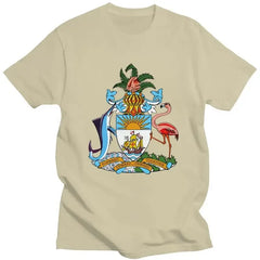 Graphic Tee Short Sleeved T-shirt Slim Fit Clothing Gift Sweatshirt Coat Of Arms Of The Bahamas T Shirt Men Pure Cotton Tshirt
