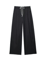 Willshela Fashion Solid Lace Up Side Zipper Straight Pants Vintage Elastic High Waist Chic Trousers