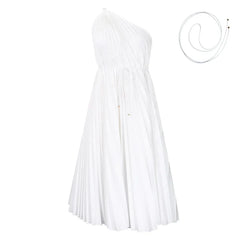 2025 African Pleat Dresses for Women Summer Sexy Africa Sleeveless White Green Yellow Red Party Beach Midi Dress Africa Clothing