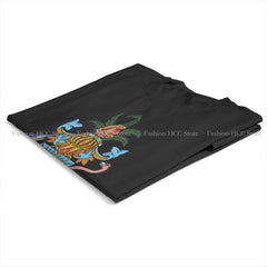 Flamingo Animals Polyester TShirts Bahamas Coat Of Arms Personalize Homme T Shirt New Trend Clothing