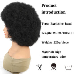 Short Synthetic Hair Afro Kinky Curly With Bangs For African Women Synthetic Ombre Glueless Wig