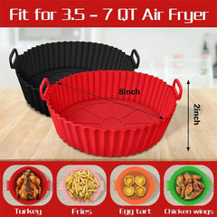 Reusable Silicon Air Fryer Liners Food Safe Non Stick Air Fryer Basket