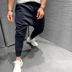 Men Clothing 2023 Men's Multi-pocket European and American Jogging Pants Fitness Leisure Slim Elastic Running Sports Pants