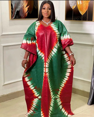 Plus Size Print African Boubou Dress for Women Elegant Lady Evening Party Gown Traditional Africa Dashiki Clothes Kaftan Robe