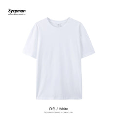 180grams Cotton Solid Tshirts Mens Short Sleeve Fashion Brand Trend White Black Clothing Tees Woman Customized Products Summer