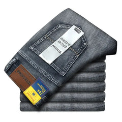 Wthinlee Men's New Business Casual Straight Stretch Jeans Fashion Classic Denim Male Brand