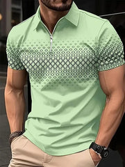 summer men short sleeve POLO shirt fashion 3D T-shirt zipper golf shirt casual street men's clothing European measurement