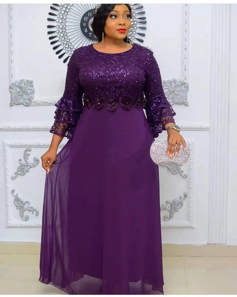 African Party Dresses for Women 2025 Fashion Dashiki Ankara Lace Wedding Gowns Elegant Turkey Muslim Maxi Dress Plus Size New
