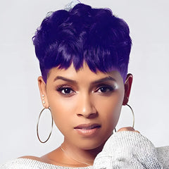 Natural Wavy Synthetic Short Hair Wigs With Bangs for Women