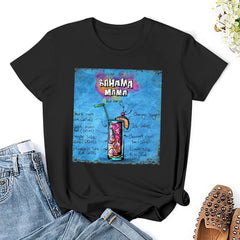 Bahama Mama Cocktail Recipe T-Shirt Aesthetic clothing plus size tops tees female fashion woman blouse 2024