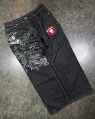 Streetwear Fashion Multi-pocket Washed Baggy Jeans Men And Women Y2K Hip-hop Harajuku Gothic High Waist Wide Trouser