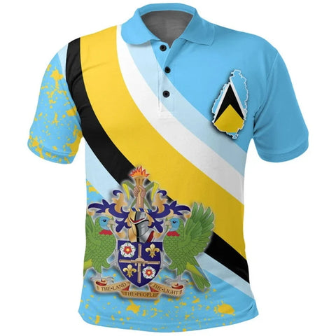 Fashion St Lucia Flag 3d Printed Polo Shirt Men Summer Casual Short Sleeved Sports Tees Lapel Saint Lucia Shirts Street Tops