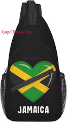 Jamaica Flag Crossbody Backpack Sling Shoulder Bag for Men Women Durable Gym Bag For Cycling Traveling Hiking Daypack