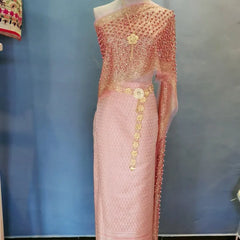 Thailand Summner One Shoulder Dai Red Starlight Asian Traditional Dresses