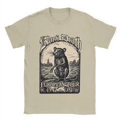 Men's Black Death European Tour 1347-1351 T Shirts 100% Cotton Clothing Funny Round Neck Tee Shirt New Arrival T-Shirts