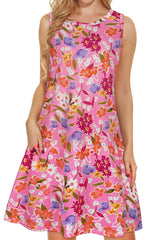 Bohemian Print New Casual Sleeveless Long Women's Round Neck Dress Retro Dress Sweetheart Rustic Country Sleeveless Dress