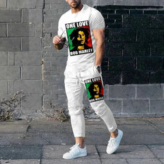 One Love Bob Marley 2-Piece Men’s Outfit – Stylish, Comfortable, and Reggae-Inspired Apparel