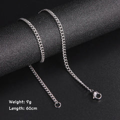 Skyrim Fashion 60cm Long Box Chain Necklace Men Stainless Steel Black Gold Color Link Chains Basic Punk Jewelry Wholesale