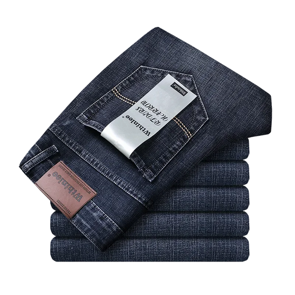 Wthinlee Men's New Business Casual Straight Stretch Jeans Fashion Classic Denim Male Brand