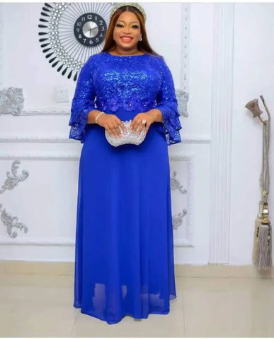 African Party Dresses for Women 2025 Fashion Dashiki Ankara Lace Wedding Gowns Elegant Turkey Muslim Maxi Dress Plus Size New
