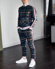 2023 Men's Suit Autumn Casual Men's Clothing European and American Fashion Brand Large Size Sportswear Two-piece Set