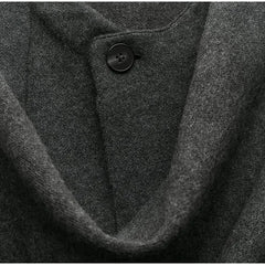 Winter Gray Knitted Cape Coats Scarf Women Outerwears Fashion Clothing Long Sleeve Jackets Elegant Chic Cloak Casual Coat Jacket