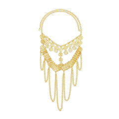 4 Golden Coin Tassel Mask Hair Accessories for Women Afghan Arab Middle East Indian Traditional Ethnic Clothing Headwear Jewelry